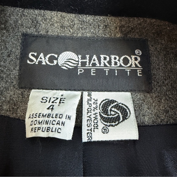 Sag Harbor Women 4P Blazer Gray Wool Blend Velvet Collar Classic Professional - Picture 4 of 10